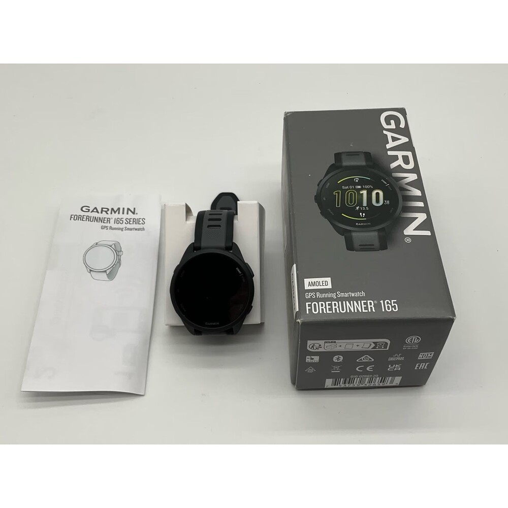 Garmin Forerunner 165 GPS Running Smartwatch AMOLED Display Heart Rate With Box